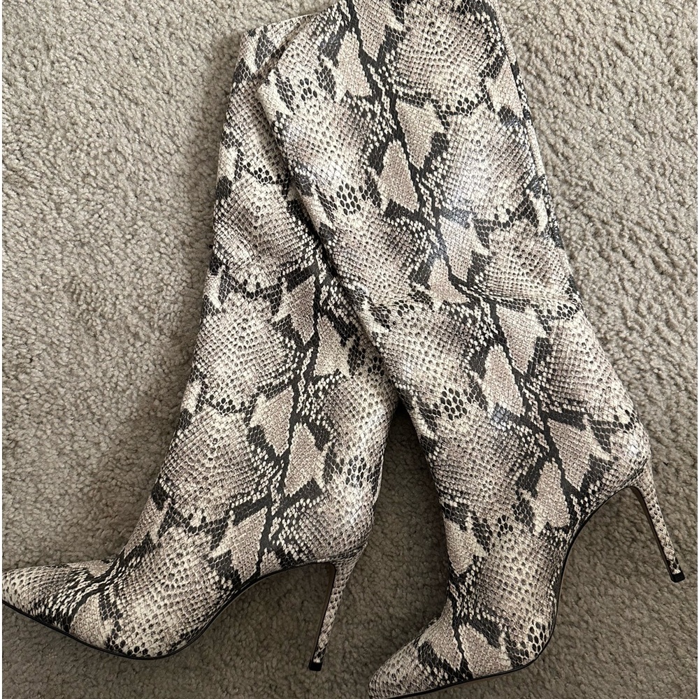 Schutz maryana boots in natural snake